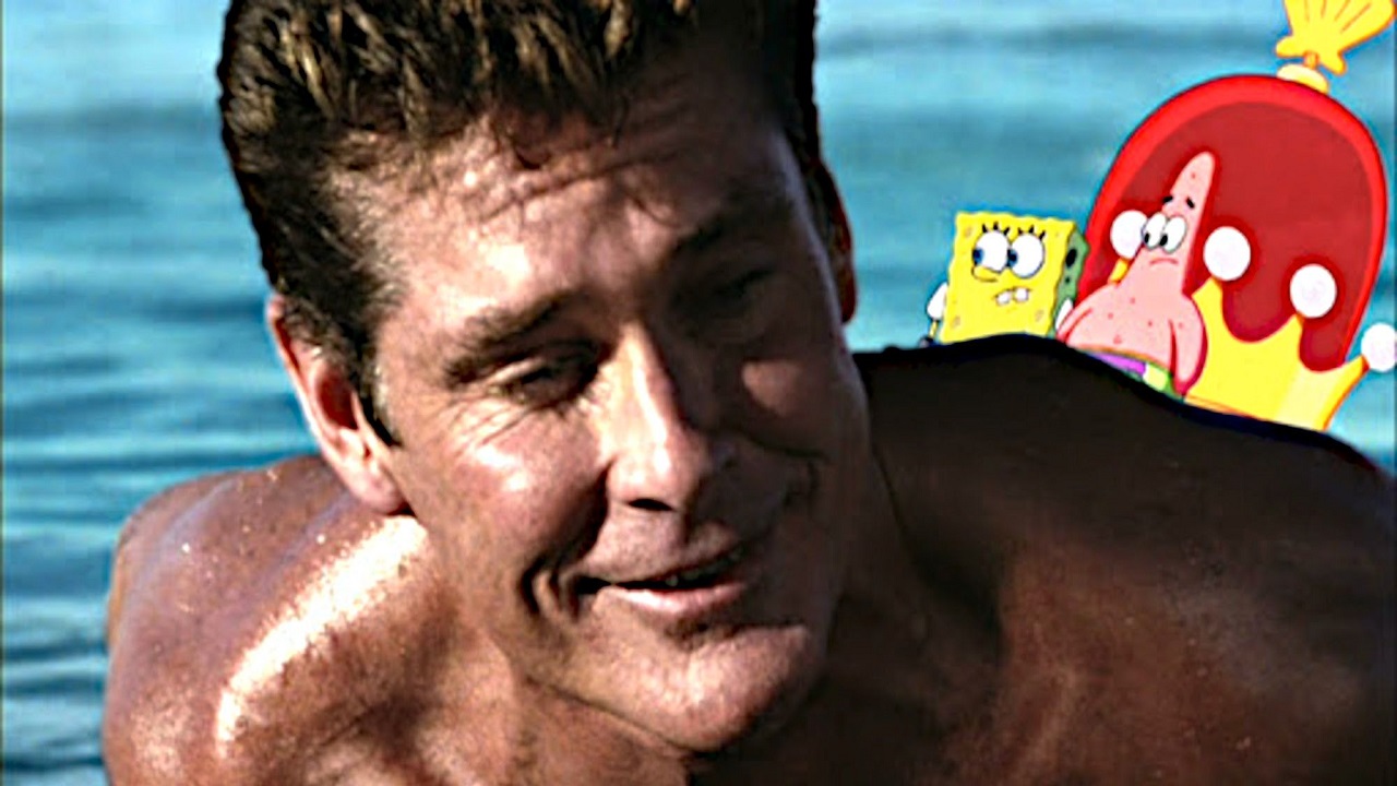 La tavola da surf di David Hasselhoff dal film di Spongebob va all'asta thumbnail
