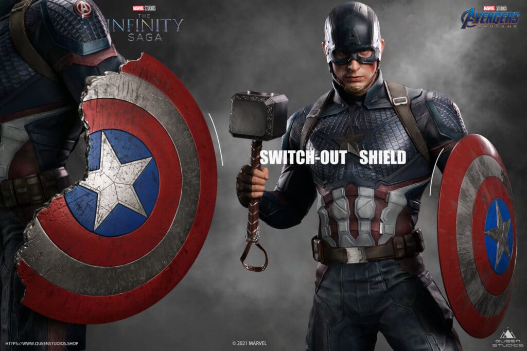 Queen Studios Captain America Inside On Shield