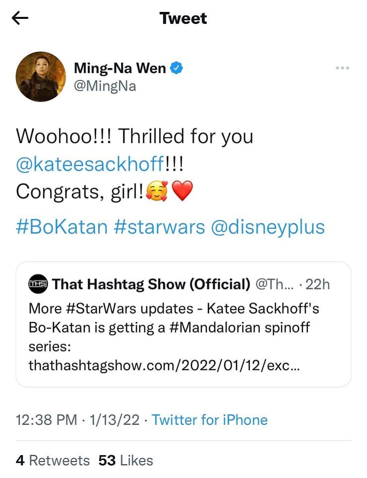 Ming Na Wen Tweet