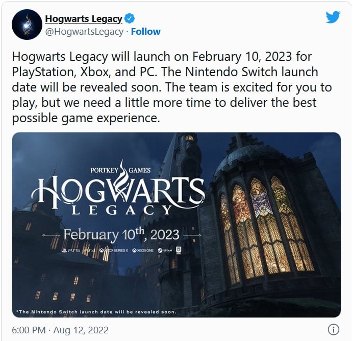 data di uscita di Hogwarts Legacy