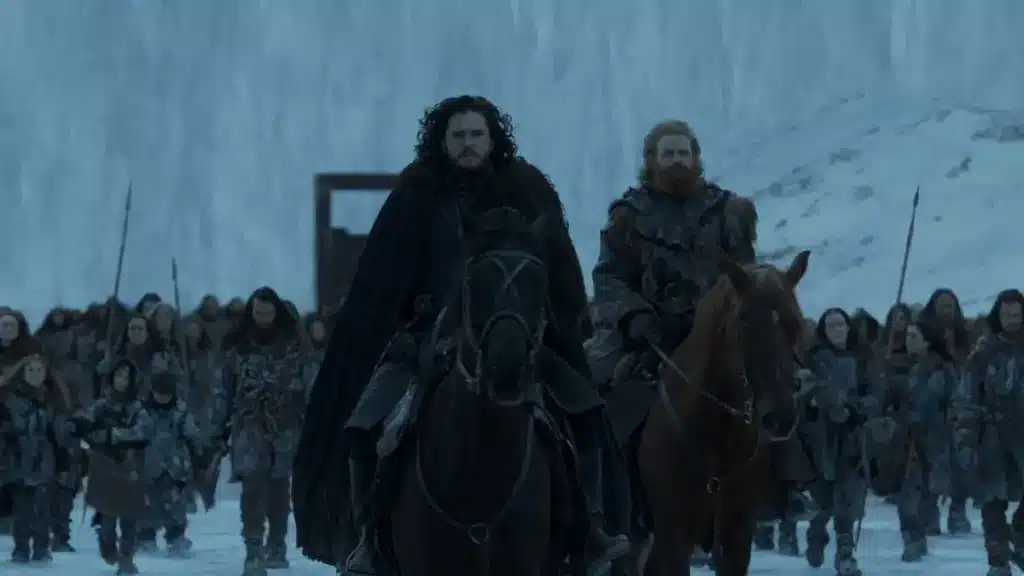 Jon Snow attraversa la Barriera alla fine di Game of Thrones