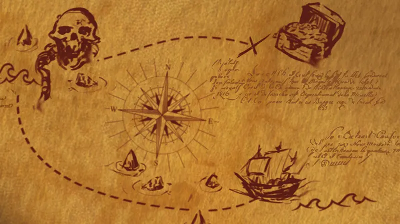 una mappa del tesoro pirata tratta dal libro a colpi di cannonau