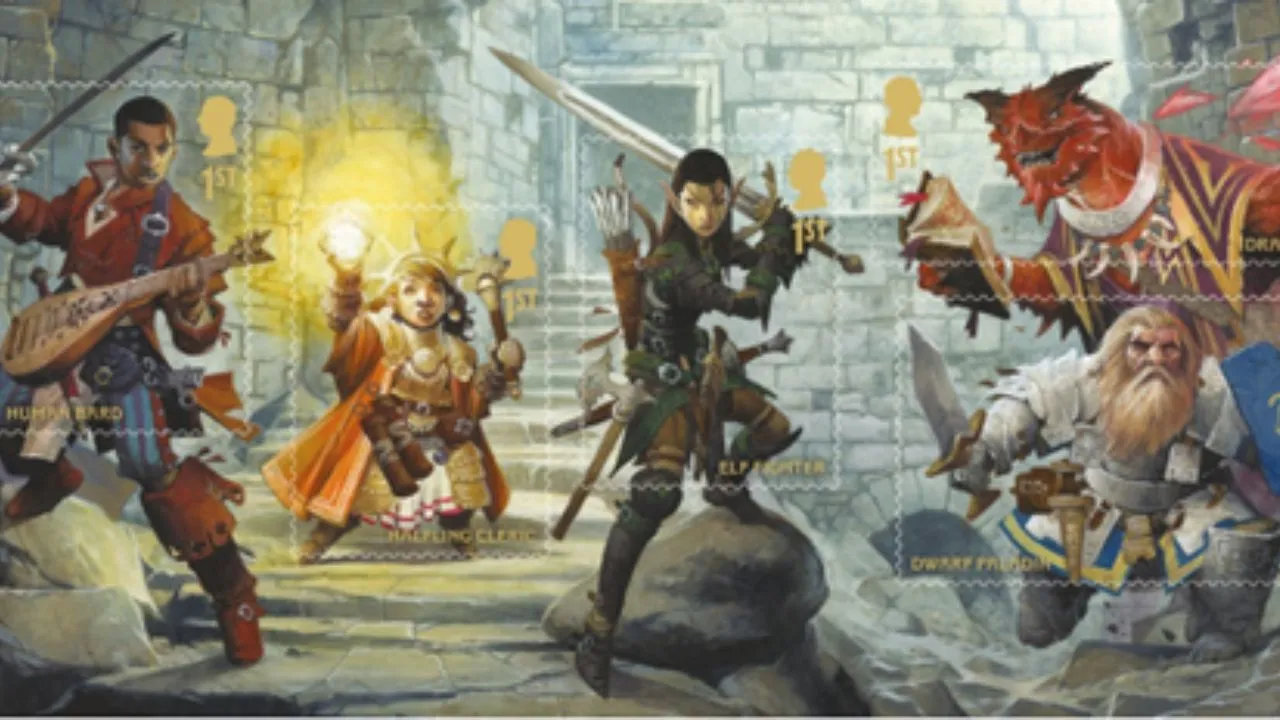 Royal Mail celebra i 50 Anni di Dungeons & Dragons con una serie di francobolli speciali thumbnail